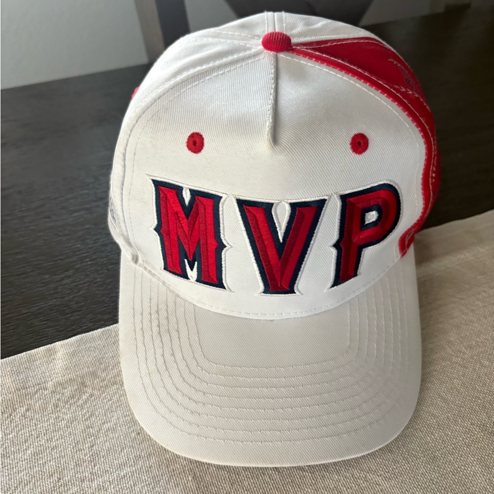 New Era White Red Navy "MVP" Embroidered Baseball Cap
